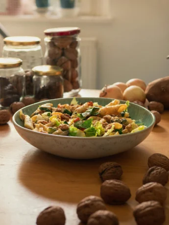 Pasta With Vegetables on Ceramic Bowl