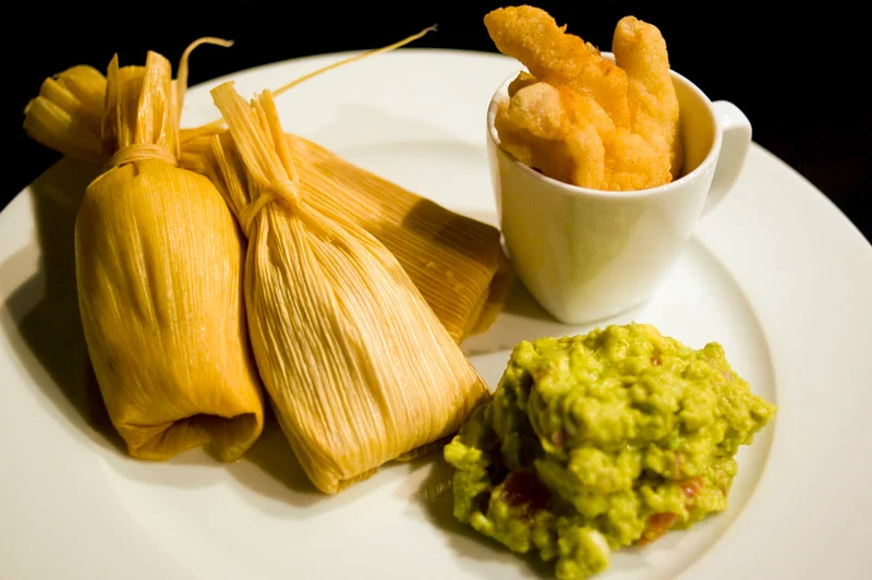 Traditional Mexican cuisine: chicken tamales recipe on a plate