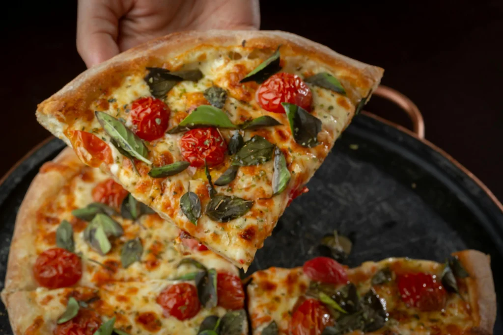 A Close-Up Shot of a Delicious Margherita Pizza