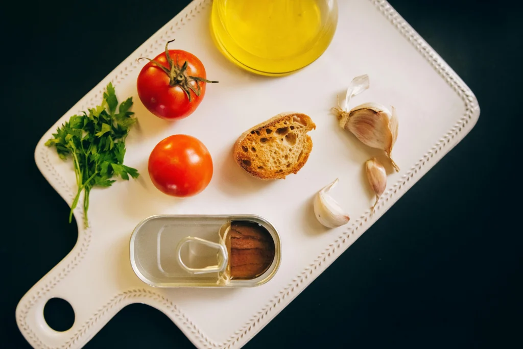 Bruschetta Ingredients on a Tray