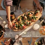 Bruschetta on Brown Wooden Board