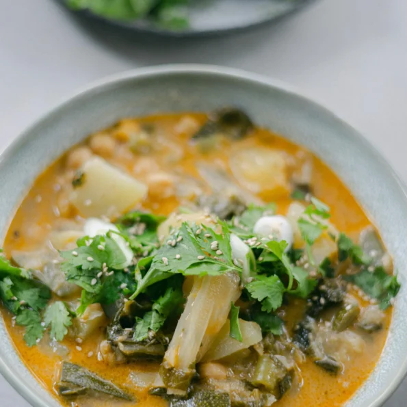 Delicious fish curry in Bowl