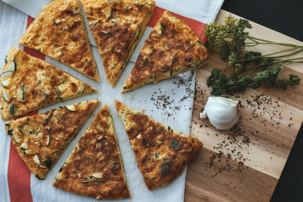 hawaiian pizza Slices on a Table