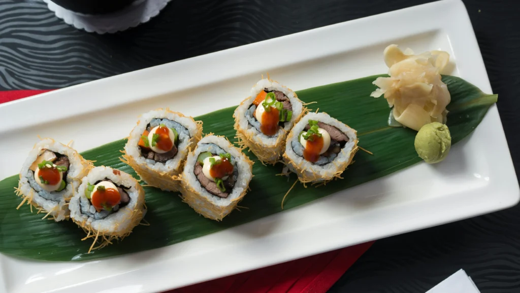 Plate of california roll sushi