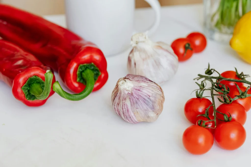 Fresh ingredients for recipe on table