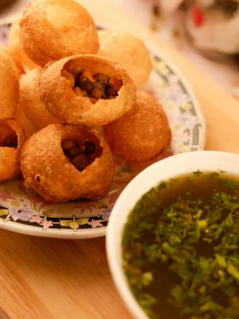 Pani Puri in Close up Shot