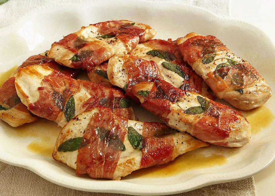 chicken saltimbocca in a Plate