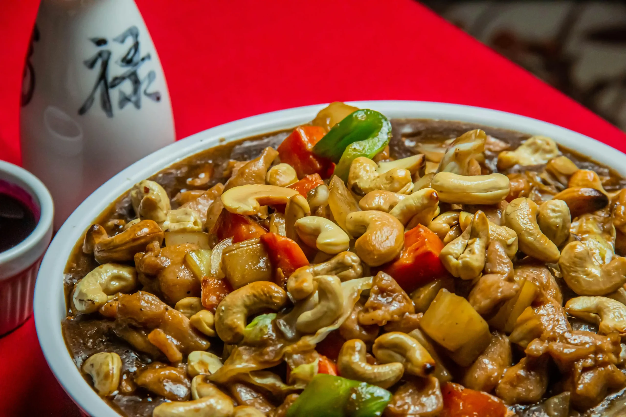 kung pao chicken In White Ceramic Bowl