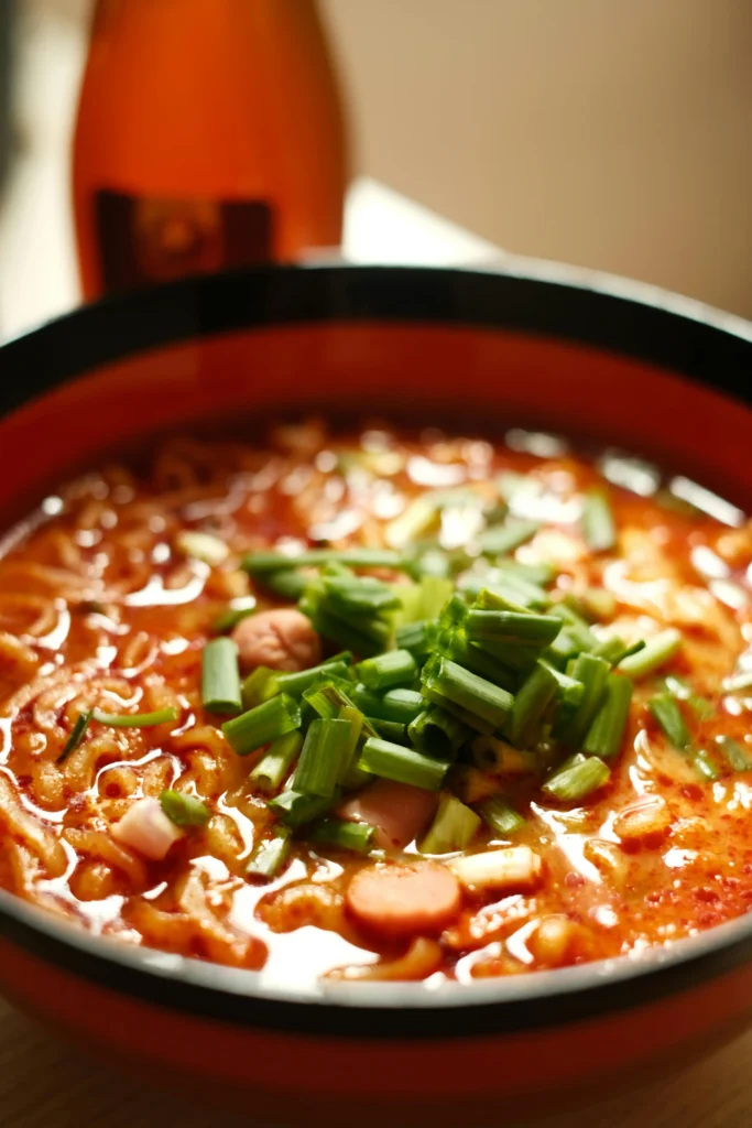 Minestrone Soup With Green Leaf on a Ceramic Bowl