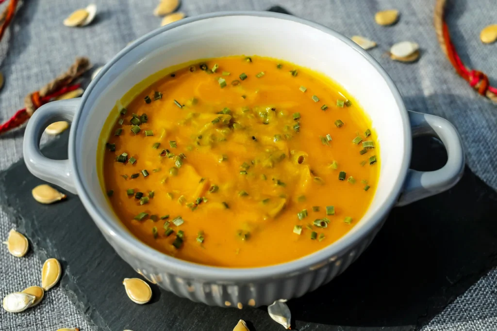 hot and sour soup on White Ceramic Soup Bowl