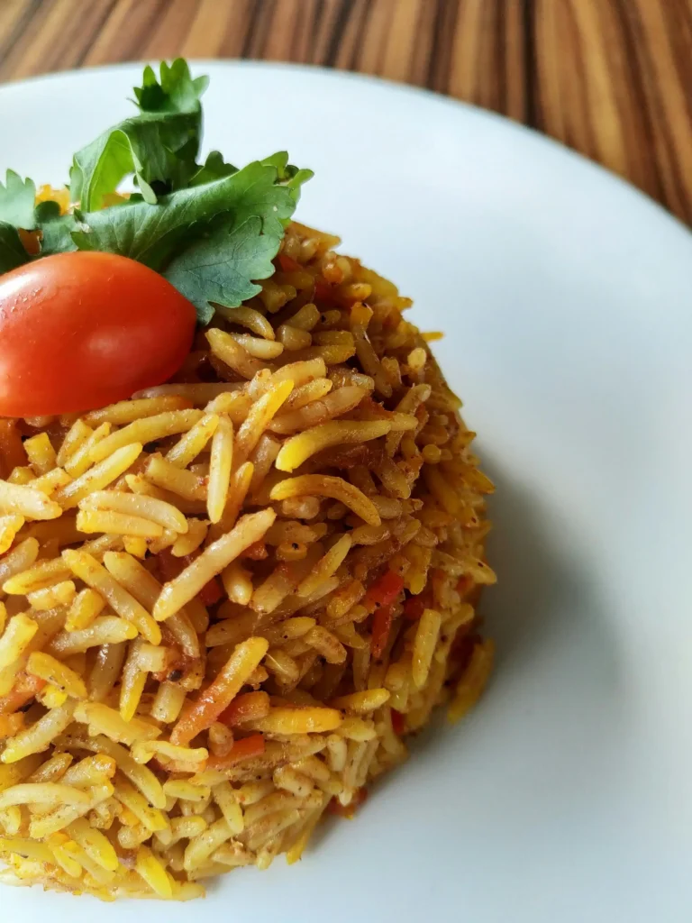 Cooked Fried Rice Served on Plate