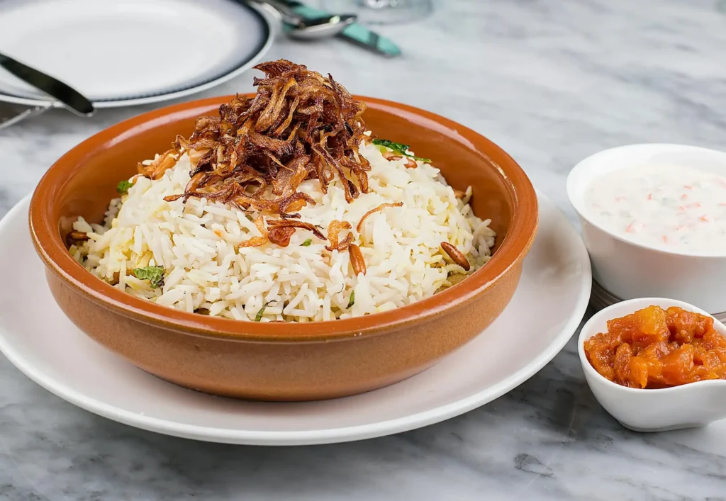 Photo of a Dish with Rice and Fried Anchovies