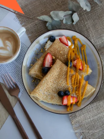 Top View of a Dosa on the Plate