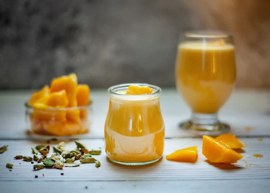 Frozen Mango Smoothie popsicles on a tray, perfect for a refreshing summer treat