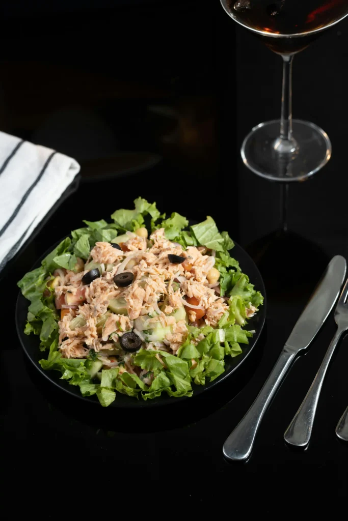 A Plate Of Vegetable and Tuna Salad Recipe