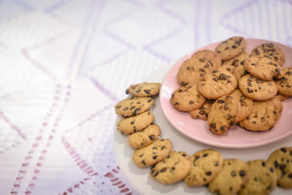 Peanut Butter Cookies in Ceramic Plates