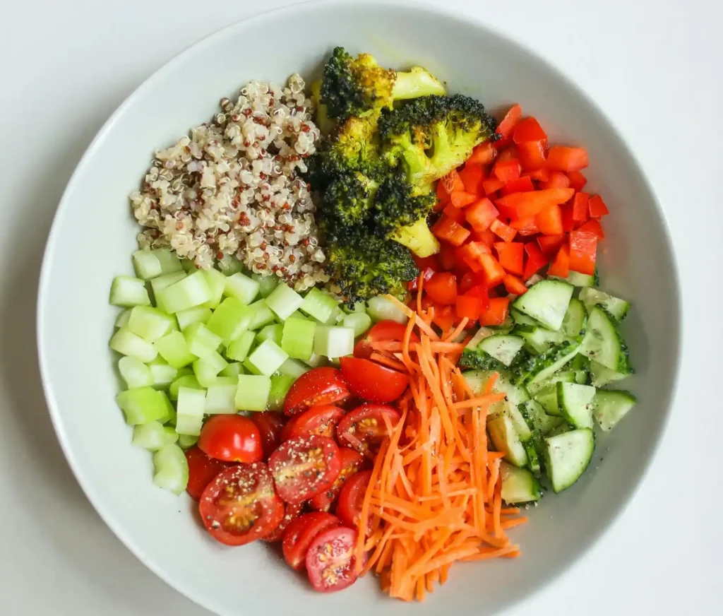 Photo Of Sliced Vegetables On Ceramic Plate