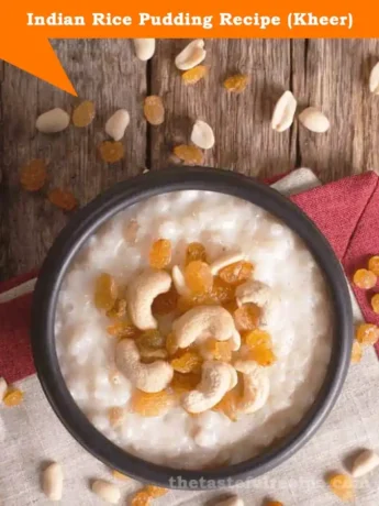 Indian Rice Pudding cooling in a dish, ready to be served for a festive occasion