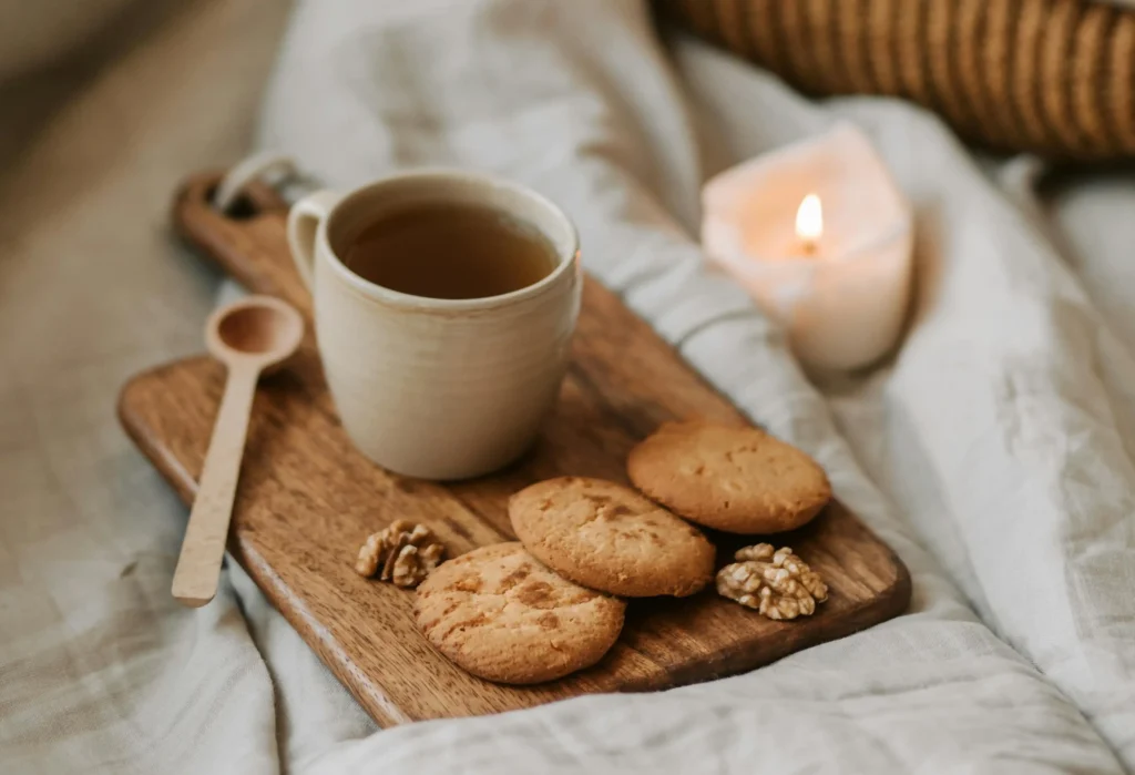 3 ingredient peanut butter cookies on a Brown Wooden Chopping Board