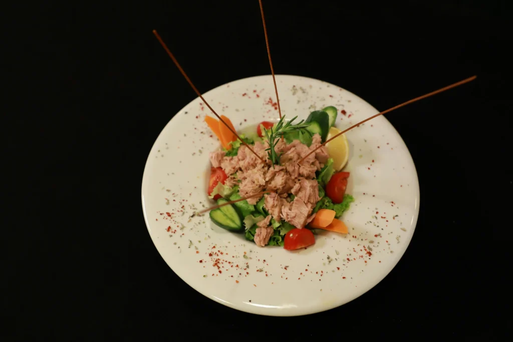 Tuna Salad Recipe with Lettuce Cucumber and Tomatoes