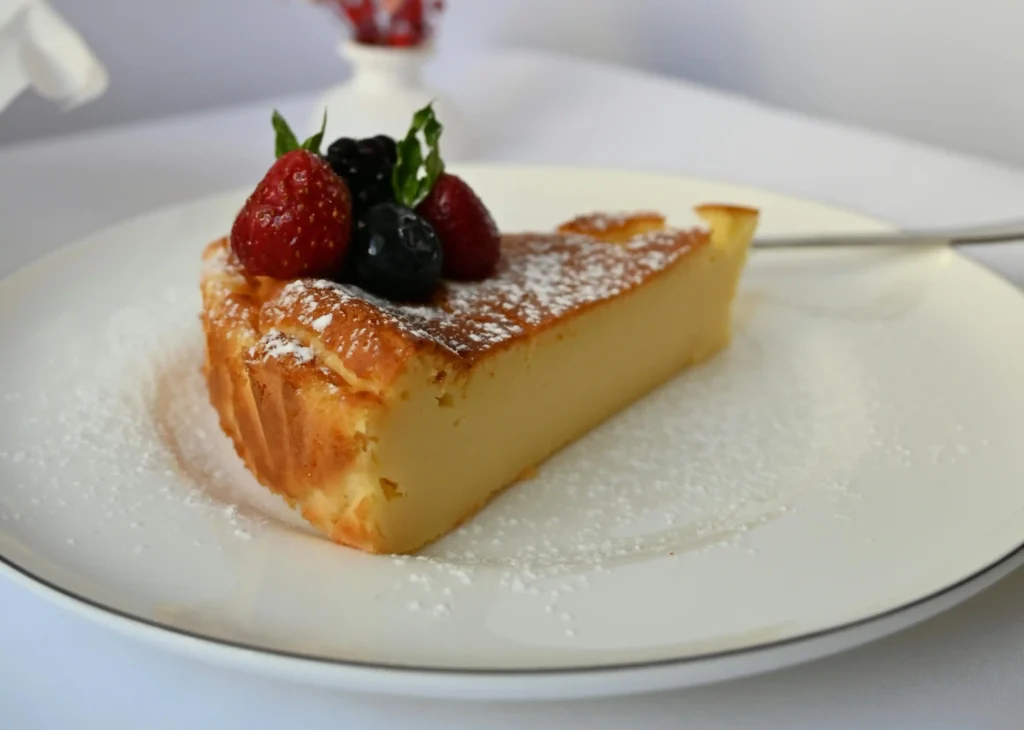 A slice of pumpkin cheesecake recipe on a plate with a fork