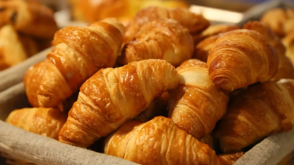 Sfogliatelle served on a plate dusted with powdered sugar