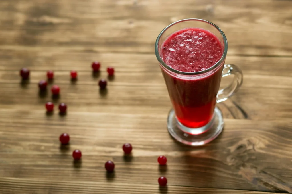 Clear Drinking Glass With Pomegranate Juice