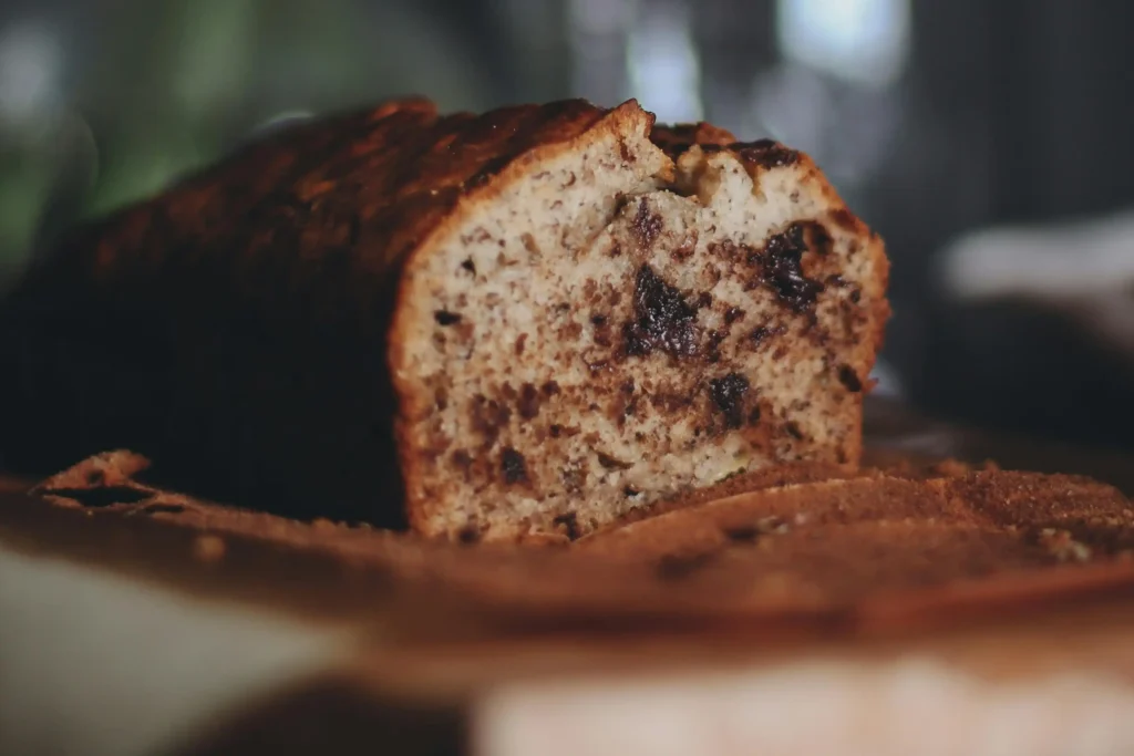 Close up of chocolate chip banana bread