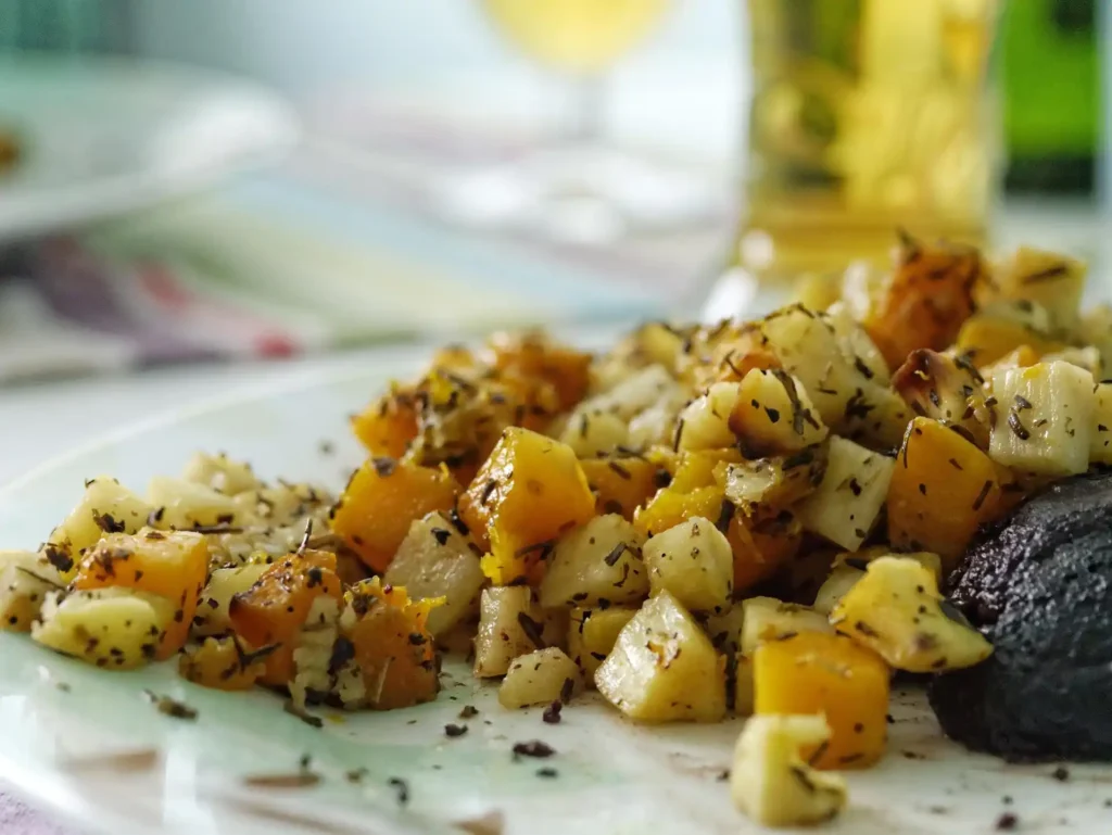 Close-up of Sweet Potato Salad Recipe on Bowl