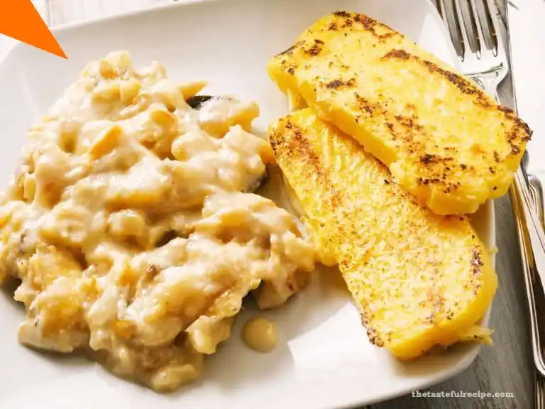 Close-up of slow-cooked Baccala alla Vicentina with onions and anchovies