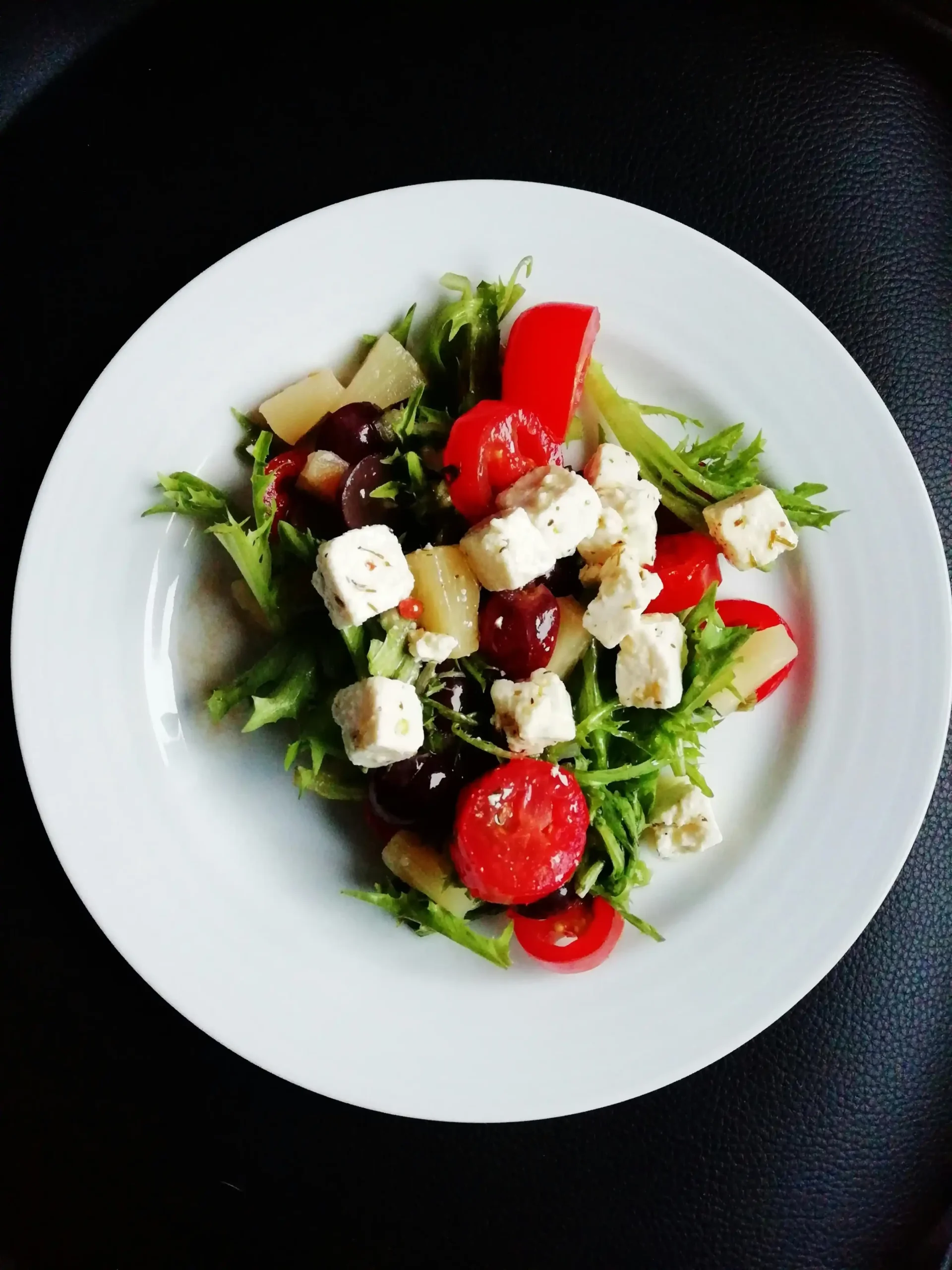 Waldorf Salad on White Ceramic Plate